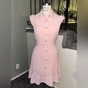 Pink button down dress